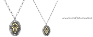 EFFY Collection EFFY&reg; Black & White Diamond Accent Hamsa Hand 18" Pendant Necklace in Sterling Silver & 18k Gold